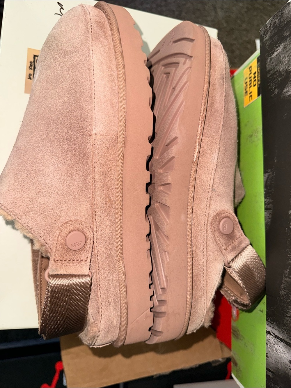 UGG Women's Suede Slip-On Clog in Chestnut Pink - Picture 9 of 13